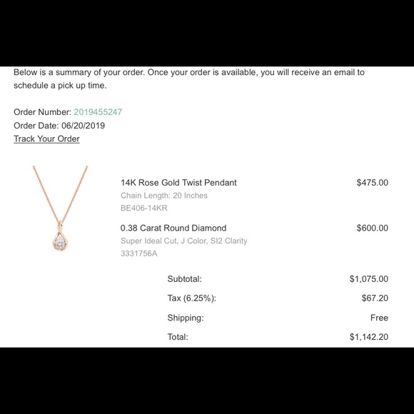 Real rose gold diamond necklace - Picture 4 of 5